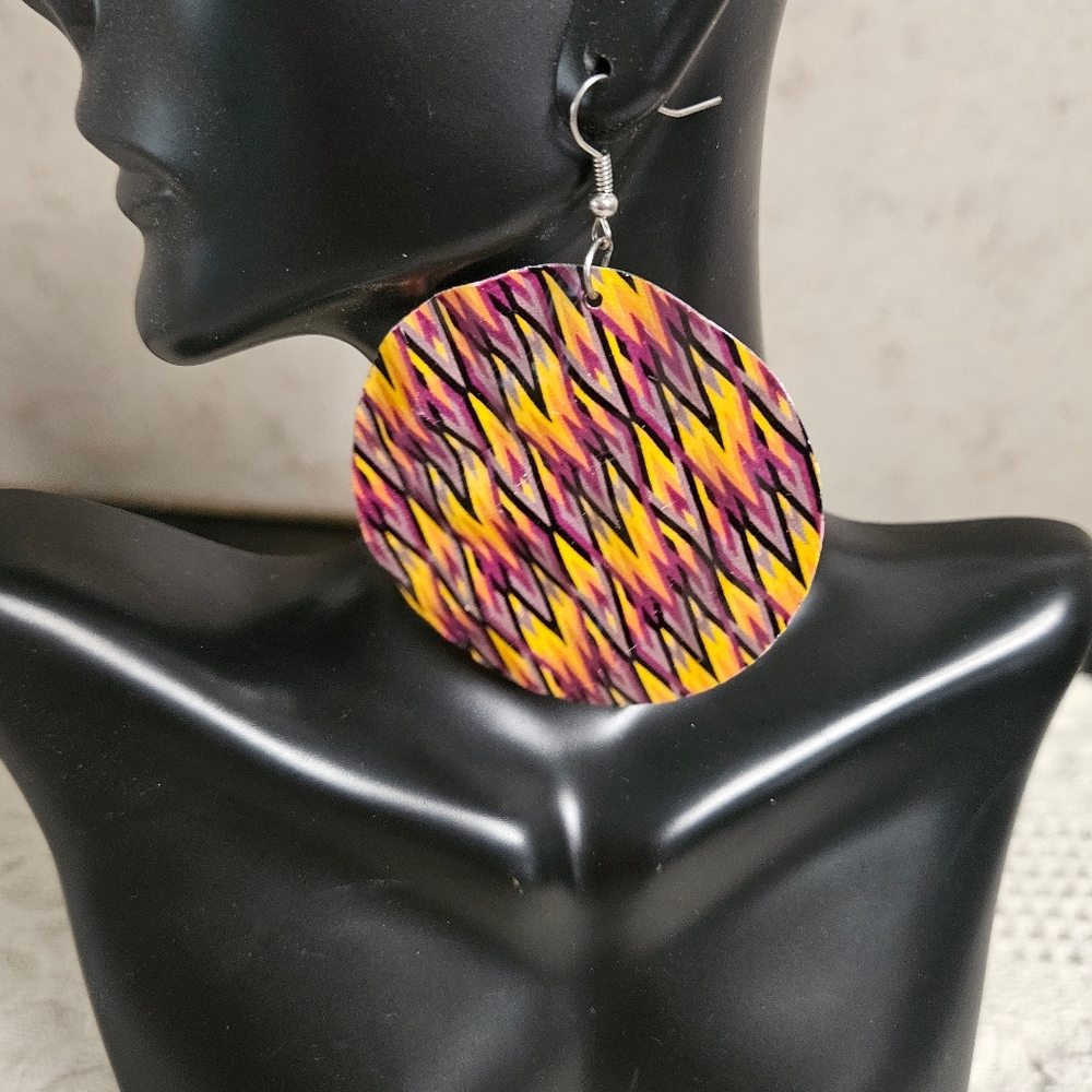 Women's Dangle Circular Colorful Earrings
